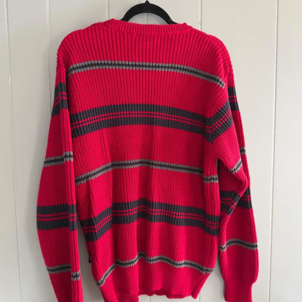 Vintage Nautica Striped‎ Cotton Sweater XL Chunky Knit 90s Prep Retro Sportswear